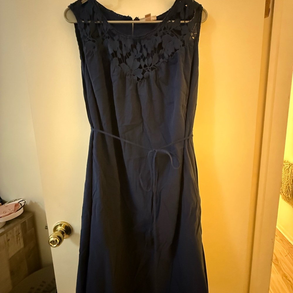 Navy Blue Lace Dress